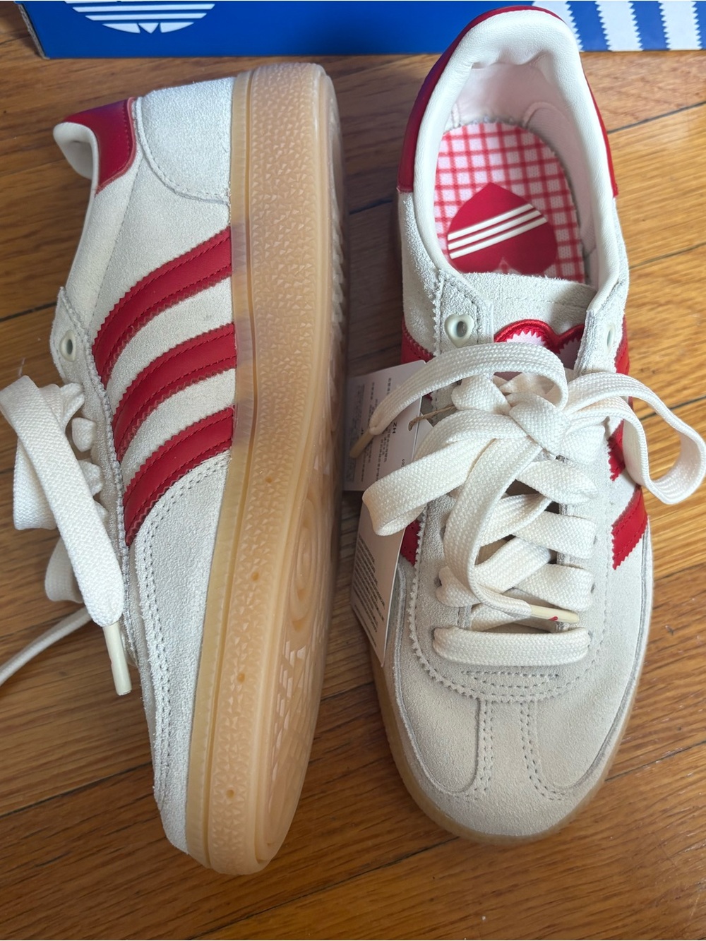 adidas Handball Spezial SE Shoes Cream Scarlet Pink Hearts